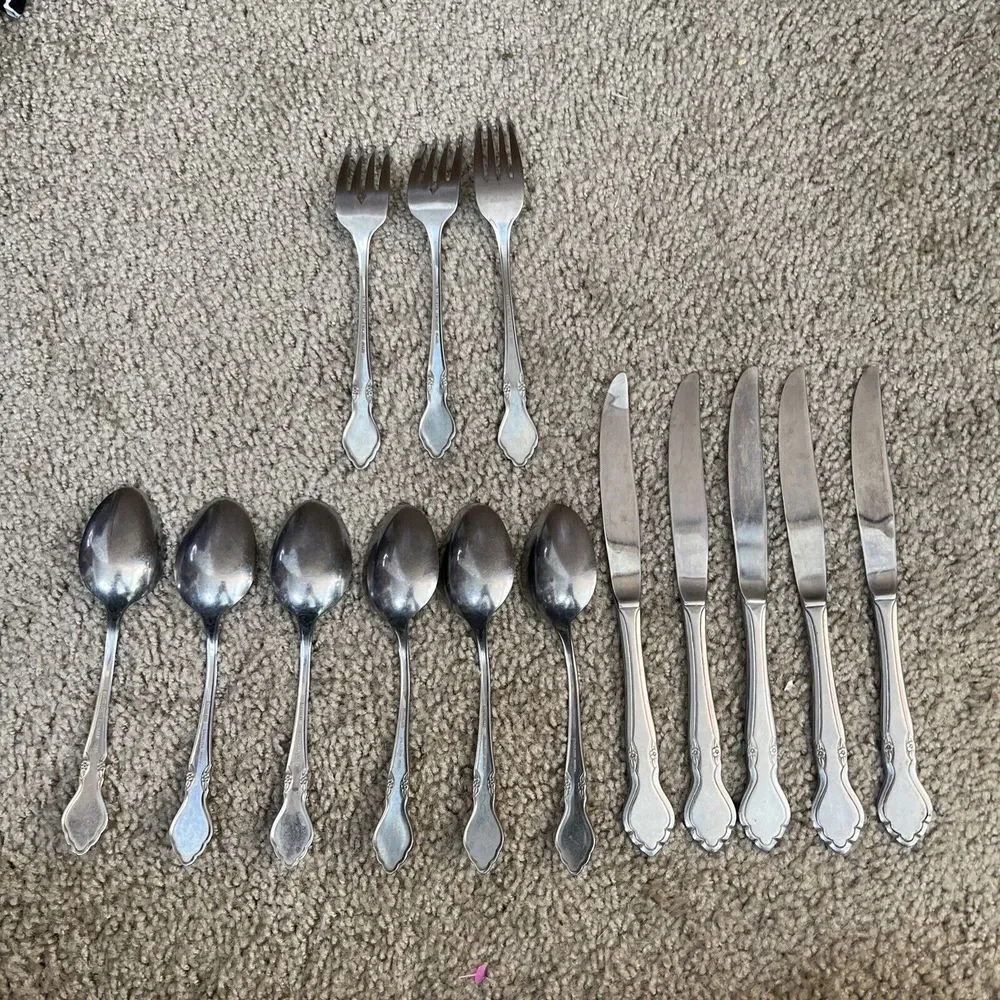 lot-14 Vtg  Flatware Spoons‎ Knives Forks Japan Northland Stainless